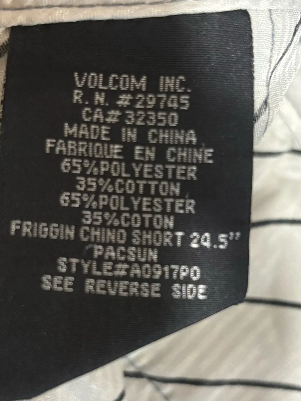 Mens Volcom Gray Flat Friggin Chino Bermuda Shorts 24.5”🌵 32